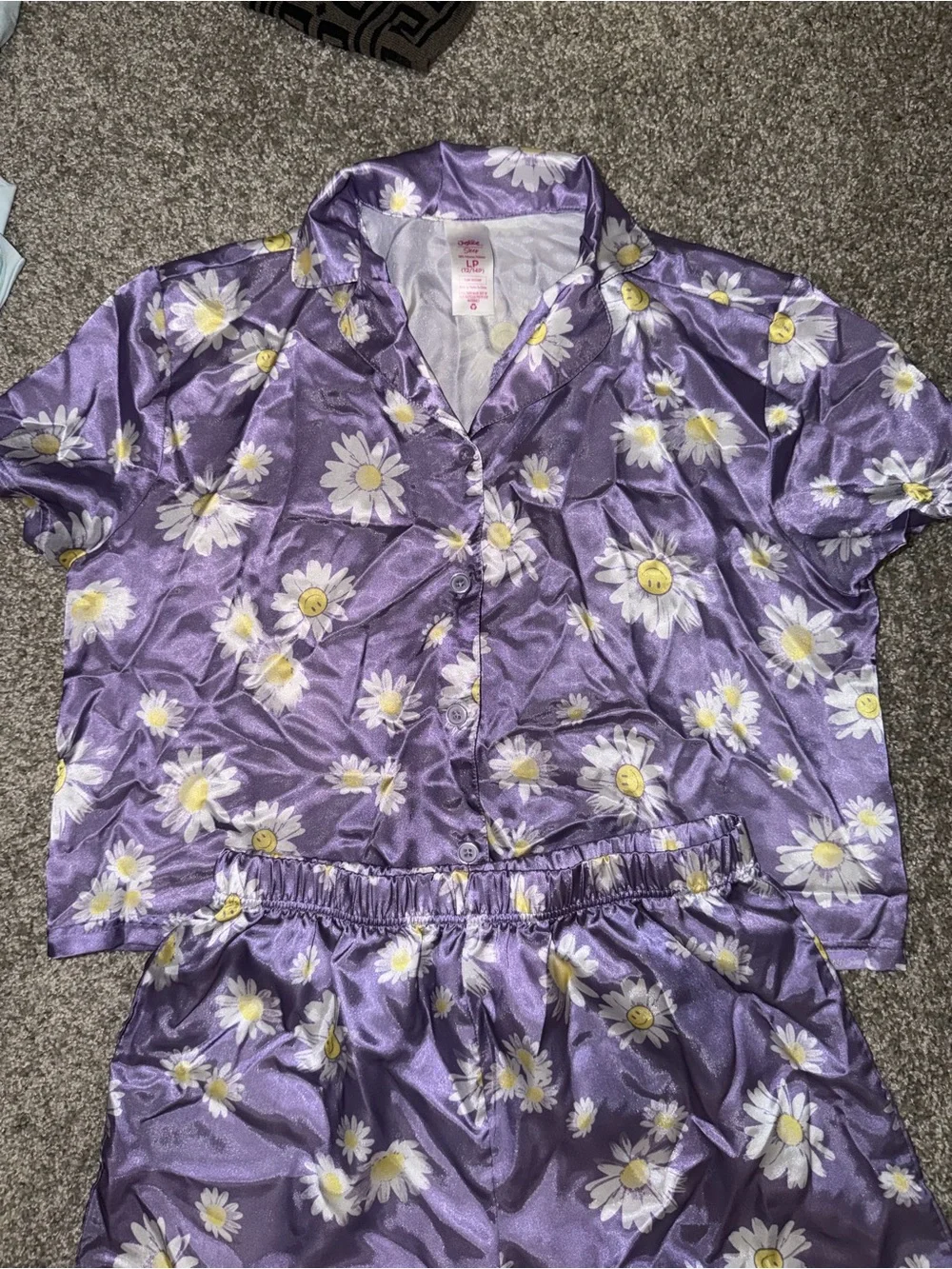 Justice Lavender Daisy Satin Sleep Set